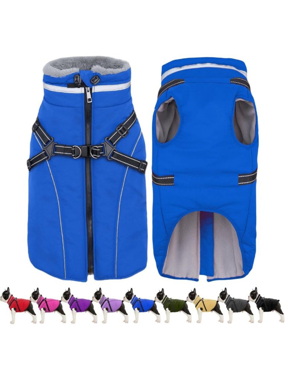 Waterproof Dog Coat with Built-in Harness | Warm Jacket Vest for Cold Weather